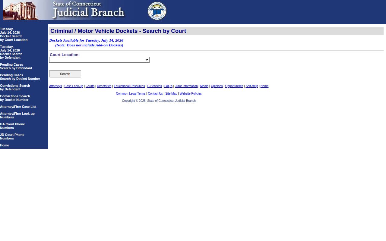 New Haven County 24-hour release court record search
